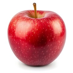 Red apple isolated on white background. Fresh raw organic fruit.