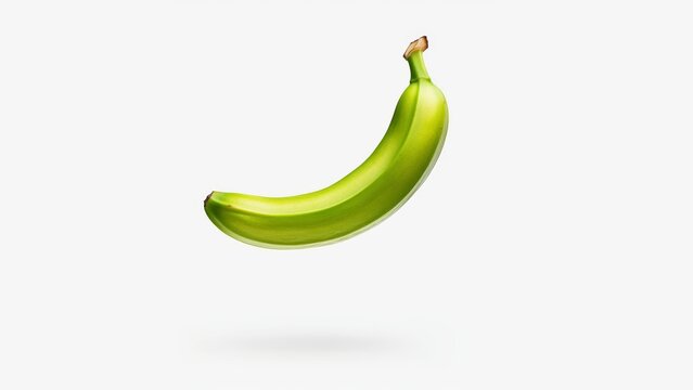 recommend clip art: green banana flying in the air on white background