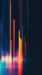 Abstract Lines of Color on Dark Background