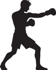 A strong boxer silhouette vector illustration isolated on a white background