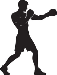 A strong boxer silhouette vector illustration isolated on a white background