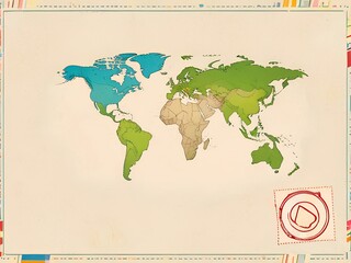 professional holiday of postal workers in the world, world map , AI generated, world map