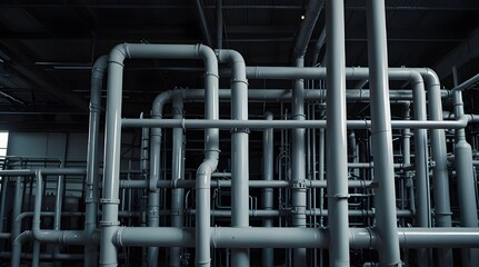 pipes of air conditioning in factory.generative.ai