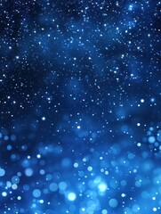 Fototapeta premium Festive starry sky background with blue light bokeh. New year and Christmas concept