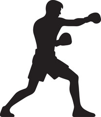 A strong boxer silhouette vector illustration isolated on a white background