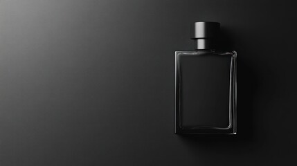 Black Perfume Bottle on a Black Background