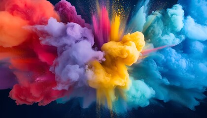 Obraz premium An illustration of a multicolored paint explosion