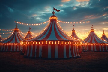 Circus Tents at Sunset