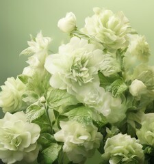 Obraz premium bunch white flowers with green leaves
