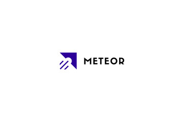 Meteor logo design solution with arrow