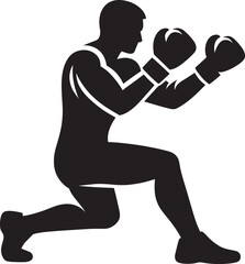 A strong boxer silhouette vector illustration isolated on a white background