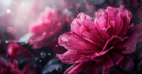 Fototapeta premium pink flower with water droplets on it