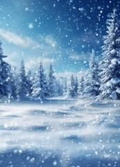 Fototapeta premium snowy scene with trees and snow