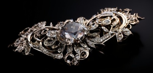 close up brooch with diamond