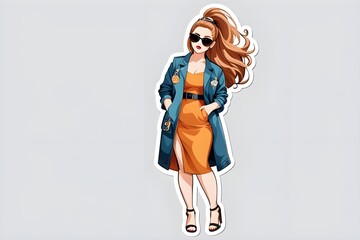 fashion model posing sticker