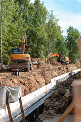 A pipeline is being replaced on the street.