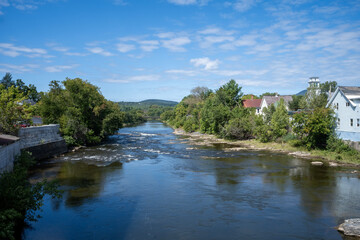 Missiquoi River running through Richford, Vermont