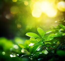 green leaf with the sun shining through it