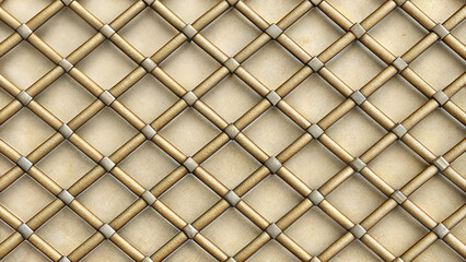 Fototapeta premium Decorative woven texture in golden and beige tones for background design and art projects