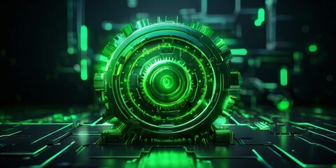 Obraz premium green futuristic cyber