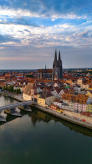 Panoramablick über die Altstadt von Regensburg