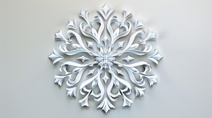 A paper snowflake with a glittery center.