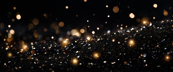 Obraz premium black background with lots gold and silver