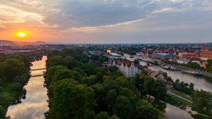 Panoramablick über die Altstadt von Regensburg