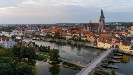 Panoramablick über die Altstadt von Regensburg