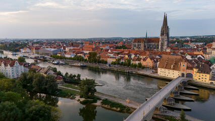 Panoramablick über die Altstadt von Regensburg