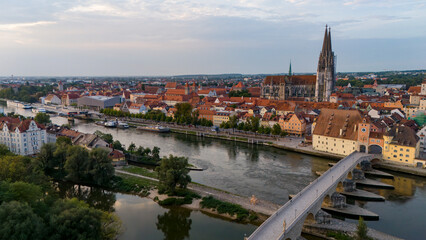 Panoramablick über die Altstadt von Regensburg