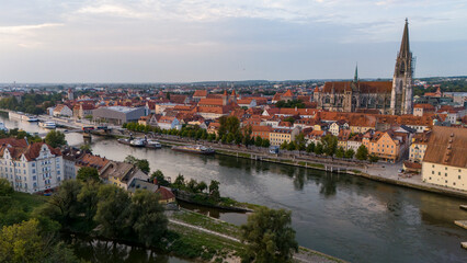 Panoramablick über die Altstadt von Regensburg