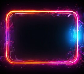 Obraz premium neon frame on black background