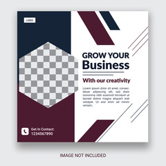 Creative Business Social Media Post Layout With White Background. With Free Mock-Up