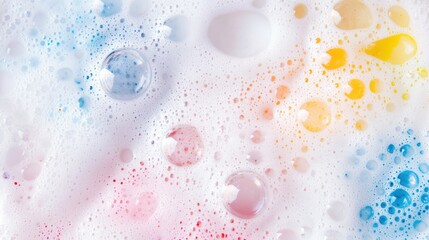 Colorful Bubbles in White Foam