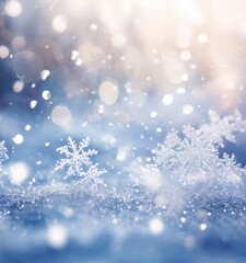 Fototapeta premium snow flakes on blue background