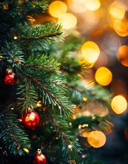 christmas tree with lights and ornaments