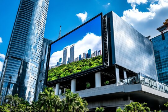 Advertising board, branded content, consistent messaging reinforces brand identity across all advertising platforms