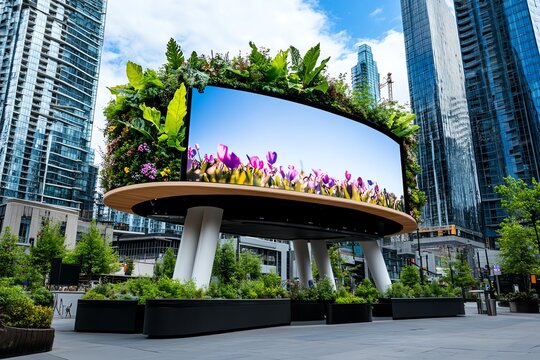 Advertising board, branded content, consistent messaging reinforces brand identity across all advertising platforms