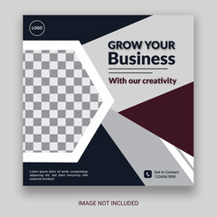 Creative Business Social Media Post Layout With White Background. With Free Mock-Up