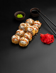 Tempura roll with Philadelphia cheese and unagi sauce