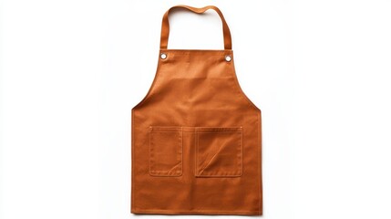 Stylish brown apron with pockets, suitable for cooking, crafting, or grilling, perfect for chefs or DIY enthusiasts.