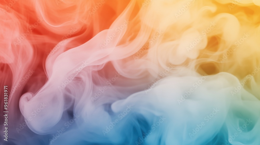 Poster a close up of a colorful smoke cloud with different colors, ai