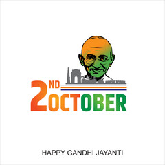 Gandhi Jayanti is an event celebrated in India to mark the birth anniversary of Mahatma Gandhi, vector design 