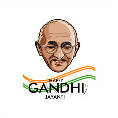 Gandhi Jayanti is an event celebrated in India to mark the birth anniversary of Mahatma Gandhi, vector design 
