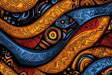 African pattern, zigzag lines, dynamic movement represents the energy and rhythm of African dance and music