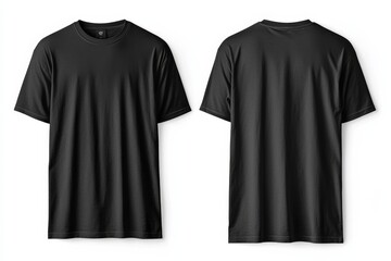 Black Tshirt Mockup Front and Back Isolated created with Generative AI