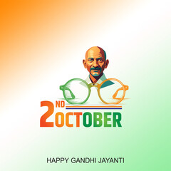 Gandhi Jayanti is an event celebrated in India to mark the birth anniversary of Mahatma Gandhi, vector design 