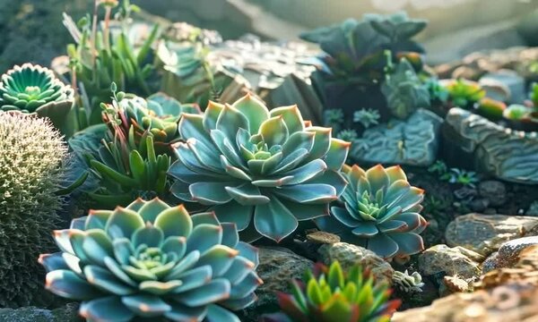 Hardy succulents thriving in rocky terrain, Video