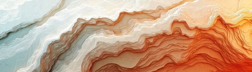 Light topographic contour map with gentle curves and a serene, harmonious color palette. Abstract and Minimalistic Design Backgrounds